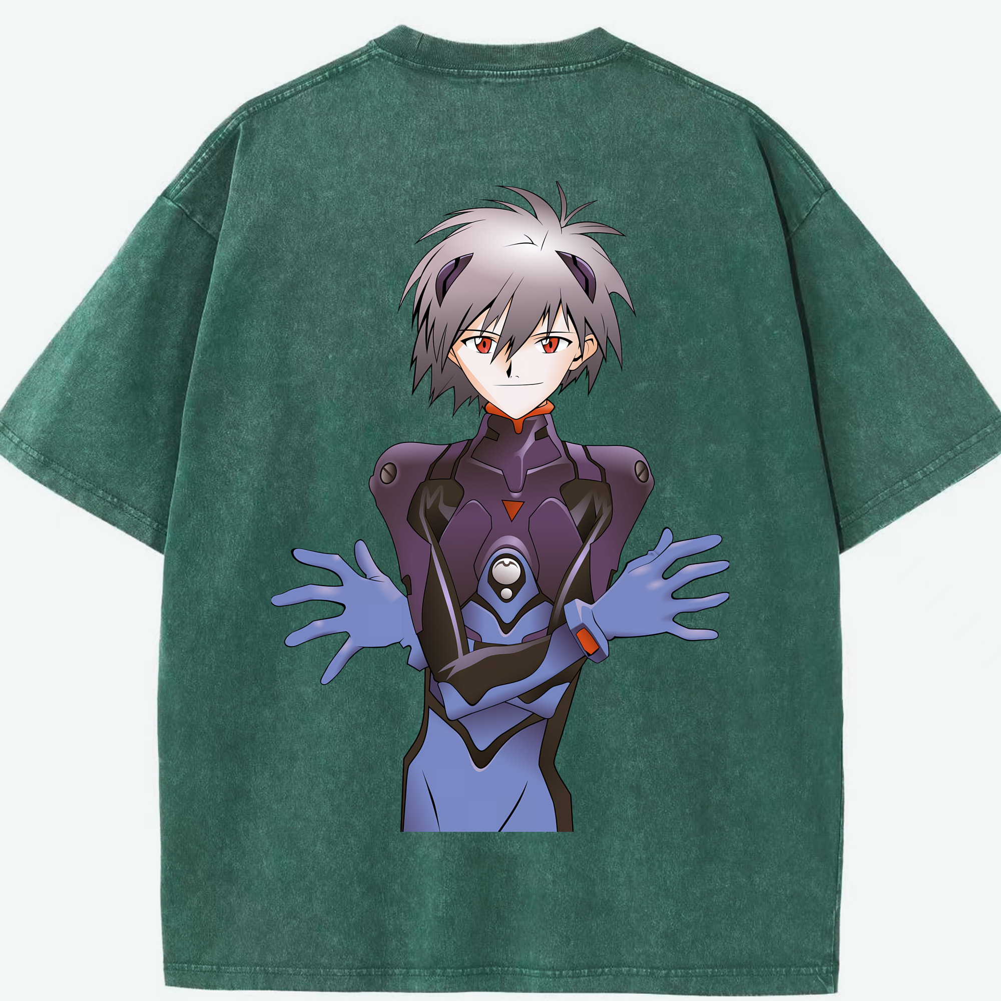 （画像用） EVA 新世紀エヴァンゲリオン 綿100% ヴィンテージ風 半袖Tシャツ（背面プリント）